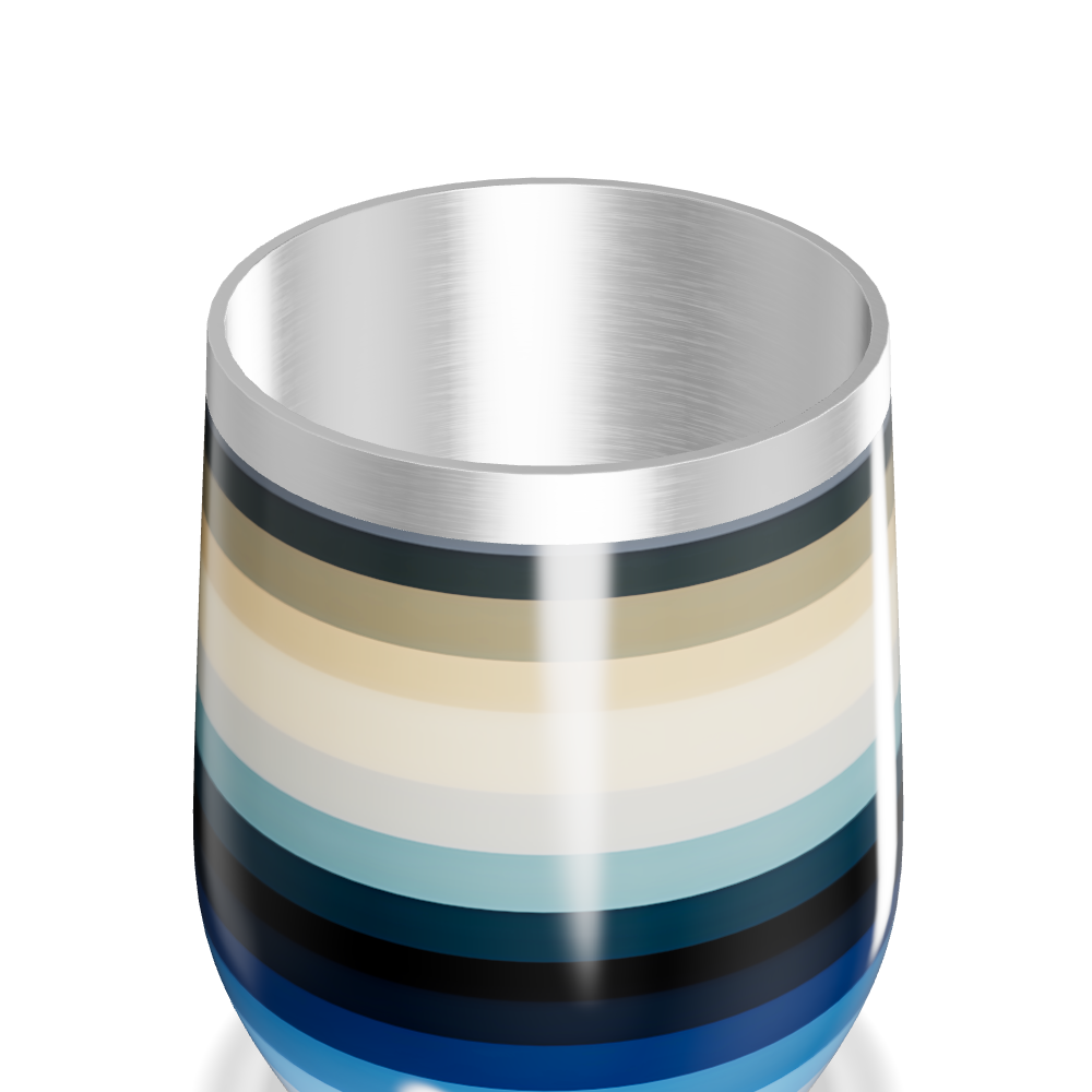 Copo Térmico Slim - Listras Coloridas Inox