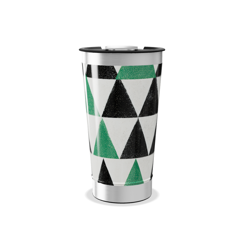Copo Térmico - Triângulos Preto e Verde