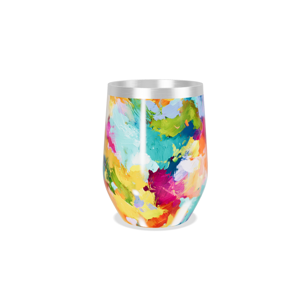 Copo Térmico Slim - Colorido Abstrato Aço Inox