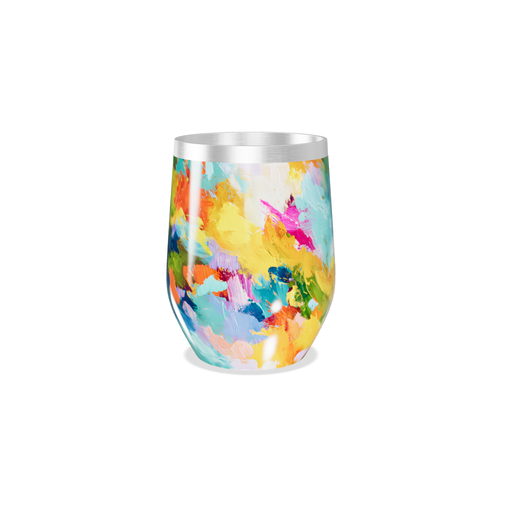 Copo Térmico Slim - Colorido Abstrato Aço Inox