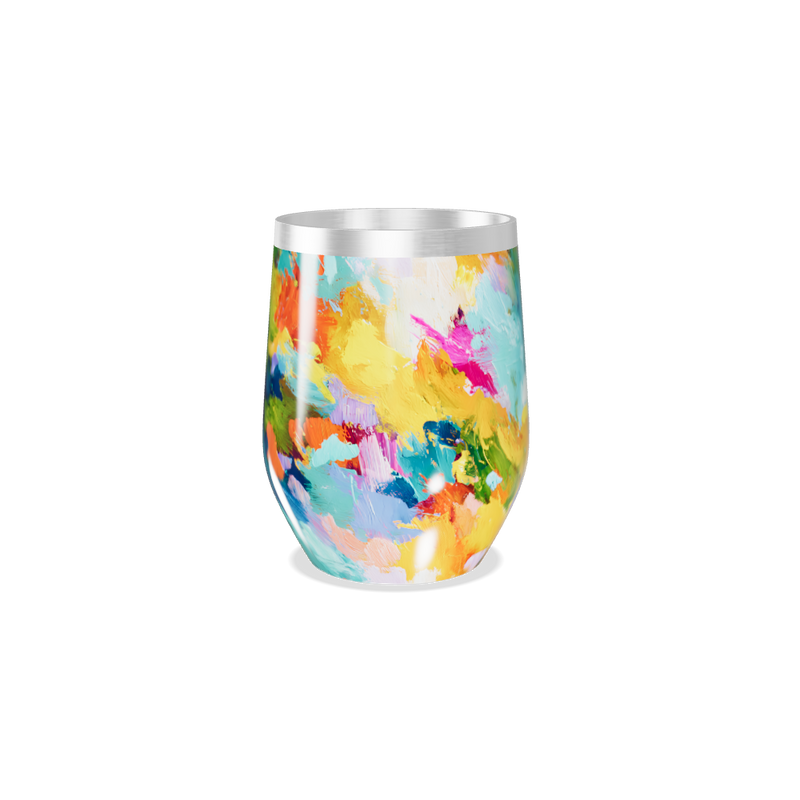 Copo Térmico Slim - Colorido Abstrato Aço Inox