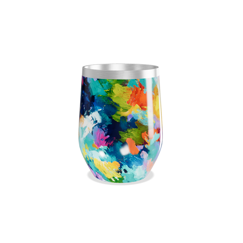 Copo Térmico Slim - Colorido Abstrato Aço Inox