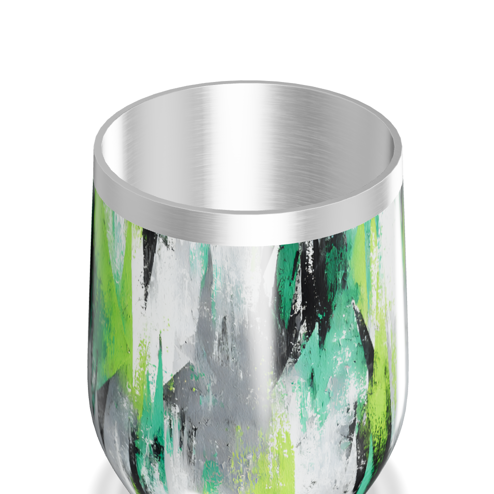 Copo Térmico Slim - Verde Abstrato Inox