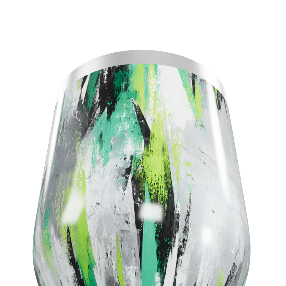 Copo Térmico Slim - Verde Abstrato Inox