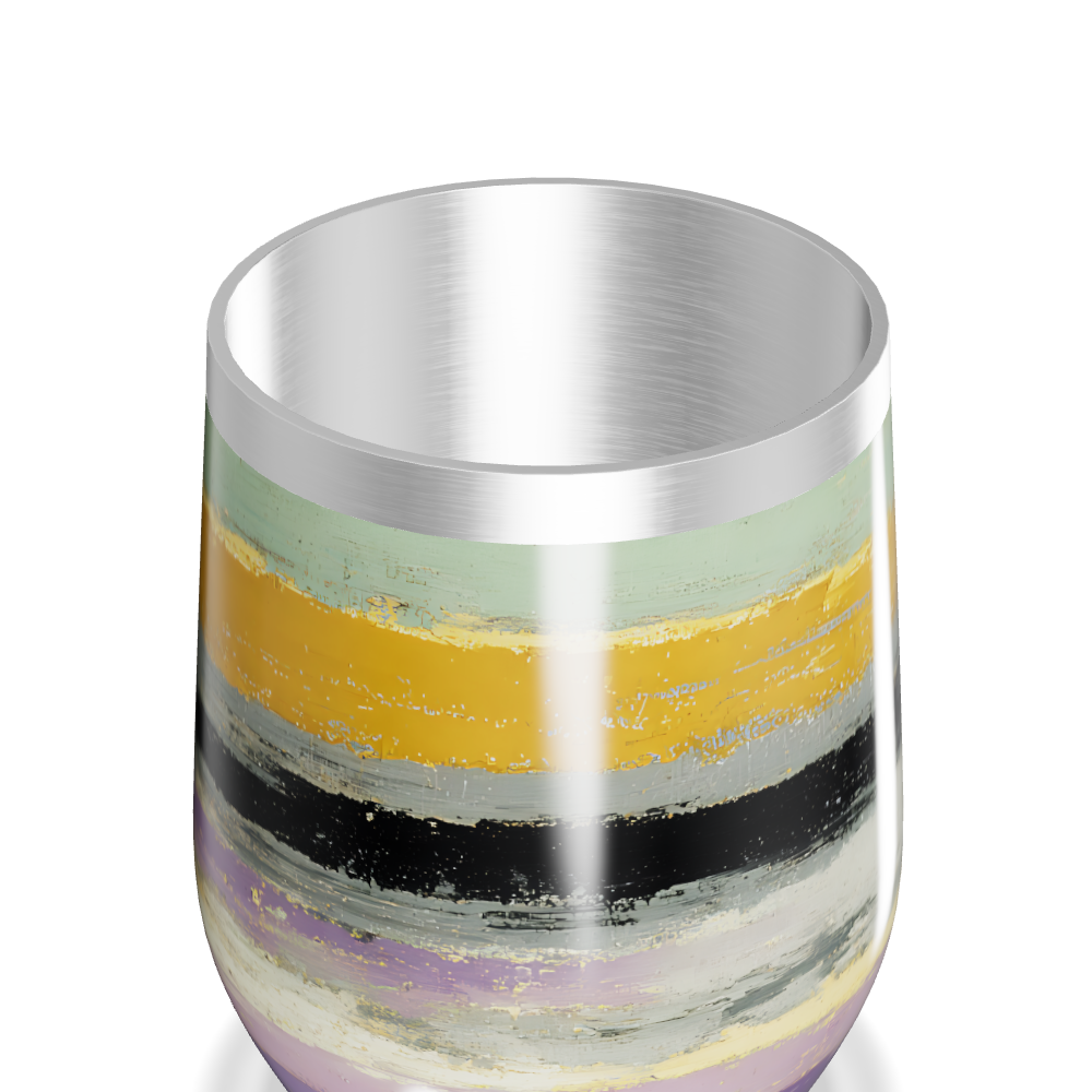 Copo Térmico Slim - Listras Multicoloridas Inox
