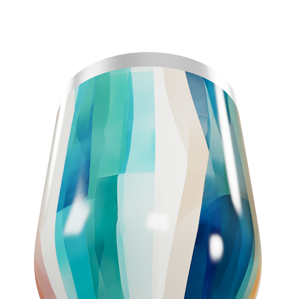 Copo Térmico Slim - Azul com Estampa Geométrica