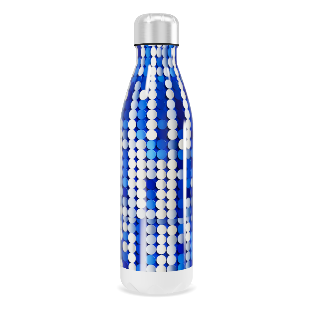 Garrafa Inox Azul - Estampa Bolinhas