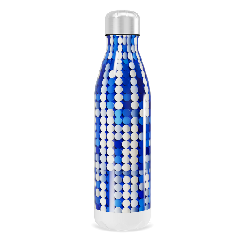 Garrafa Inox Azul - Estampa Bolinhas