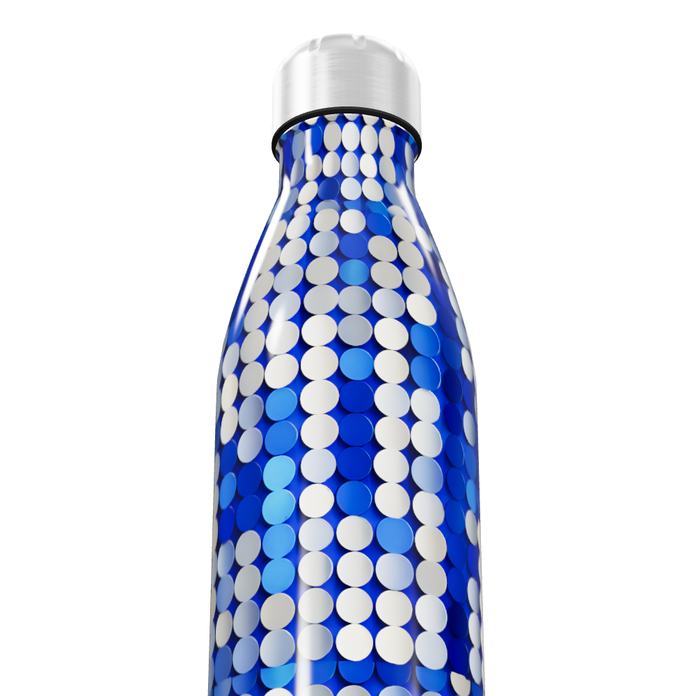 Garrafa Inox Azul - Estampa Bolinhas