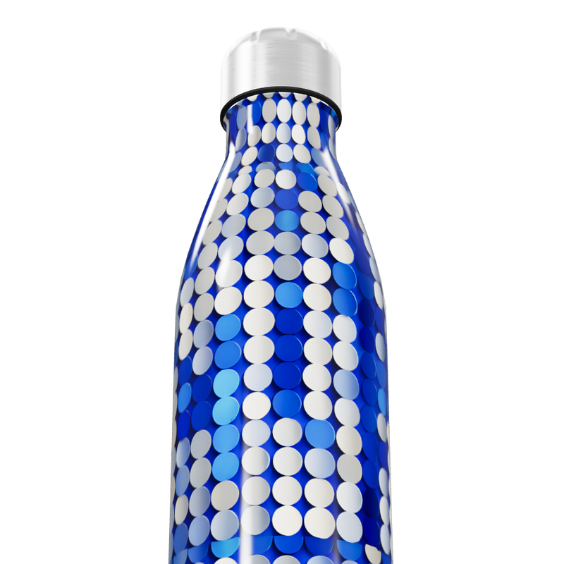 Garrafa Inox Azul - Estampa Bolinhas