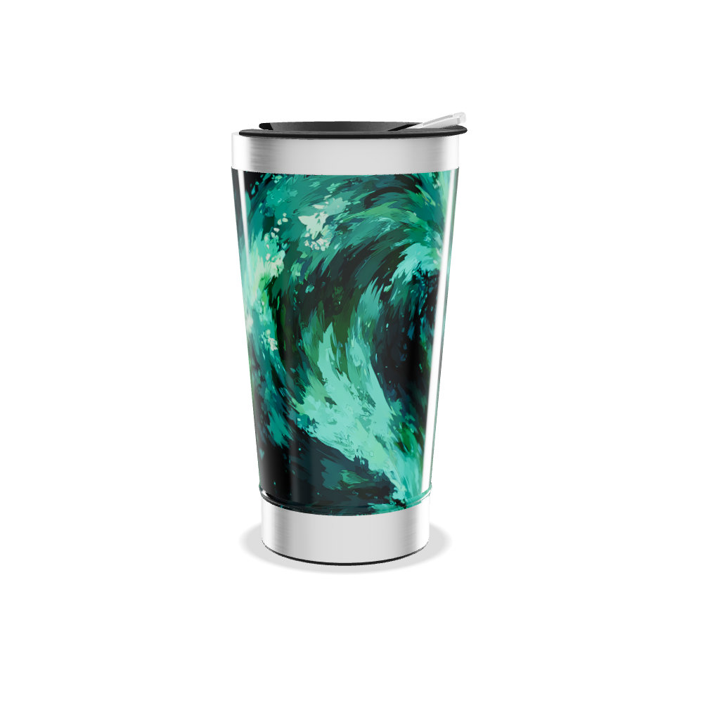 Copo Térmico - Estampa Verde Abstrata