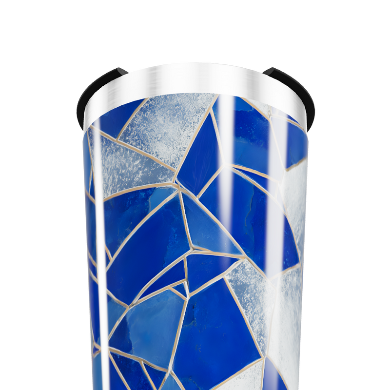 Copo Térmico - Azul com Estampa Geométrica