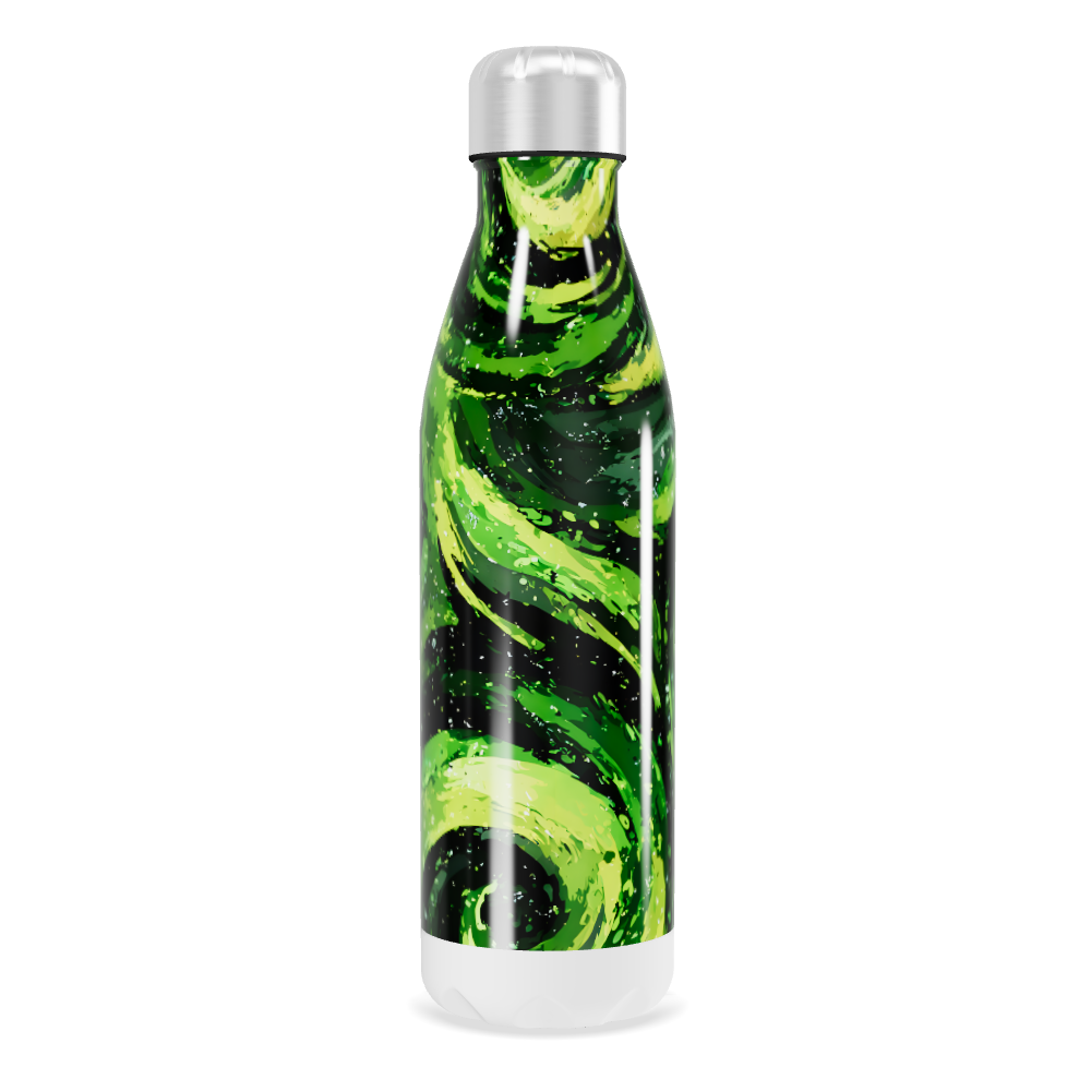 Garrafa Inox - Verde com Estampa Espiral