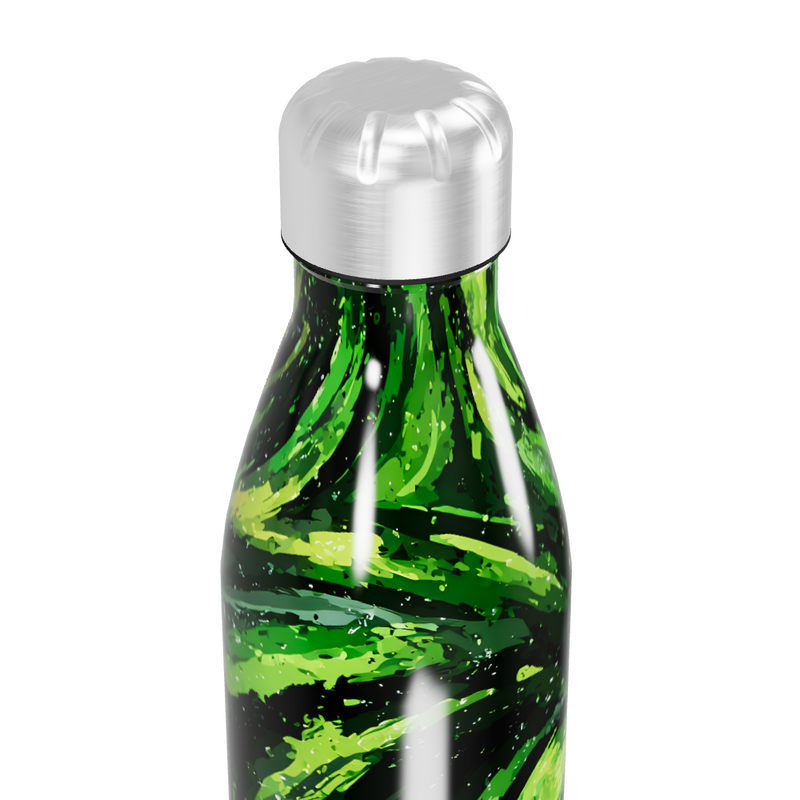 Garrafa Inox - Verde com Estampa Espiral