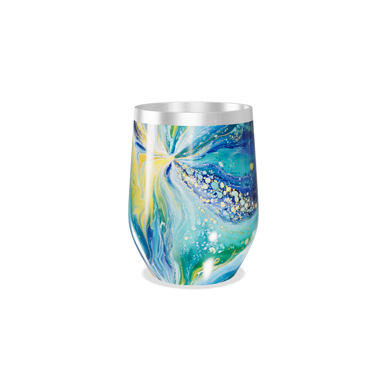 Copo Térmico Slim - Arte Abstrata Azul