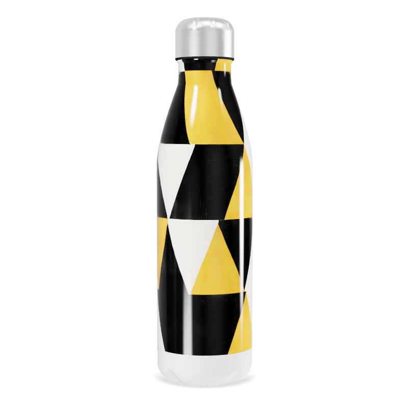 Garrafa Inox - Estampa Geométrica Amarela