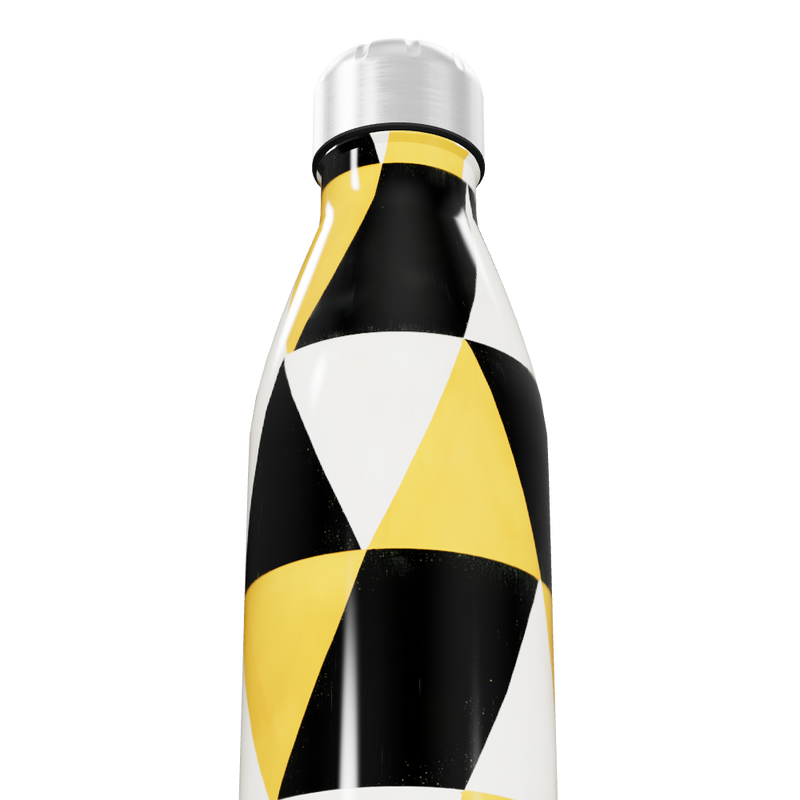 Garrafa Inox - Estampa Geométrica Amarela