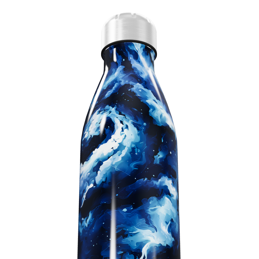 Garrafa Inox - Estampa Azul e Branca