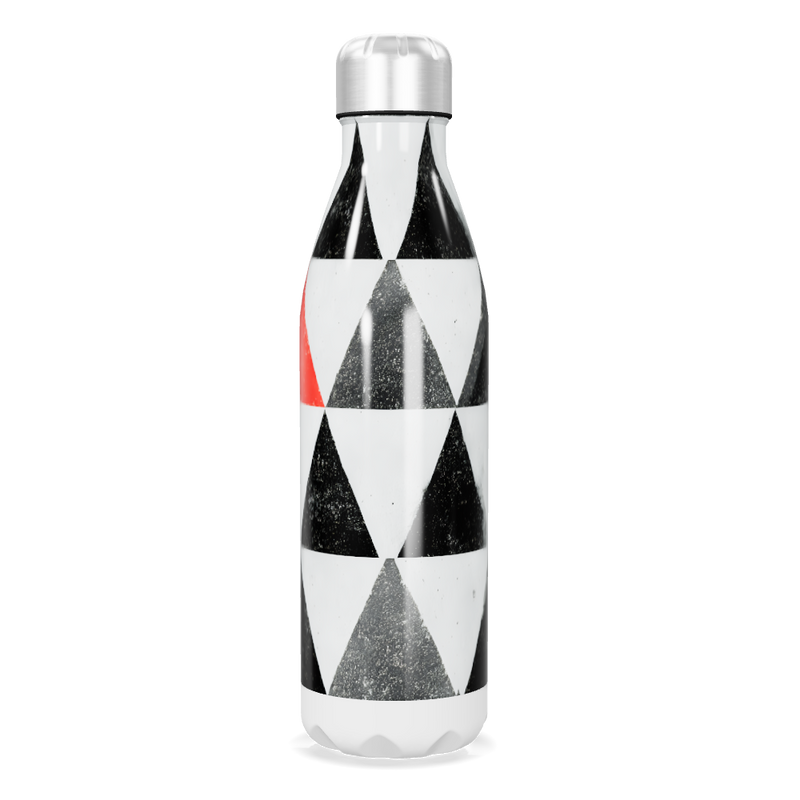 Garrafa Inox - Geométrica preta e branca