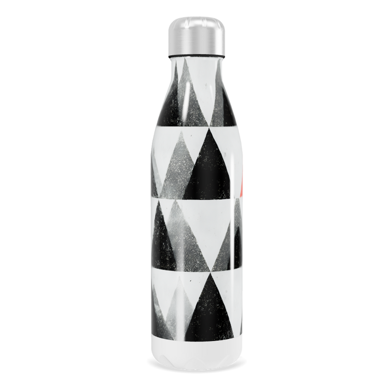 Garrafa Inox - Geométrica preta e branca