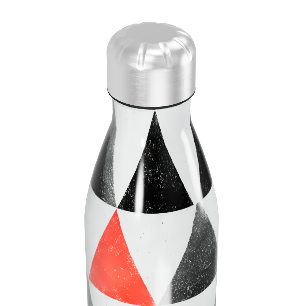 Garrafa Inox - Geométrica preta e branca