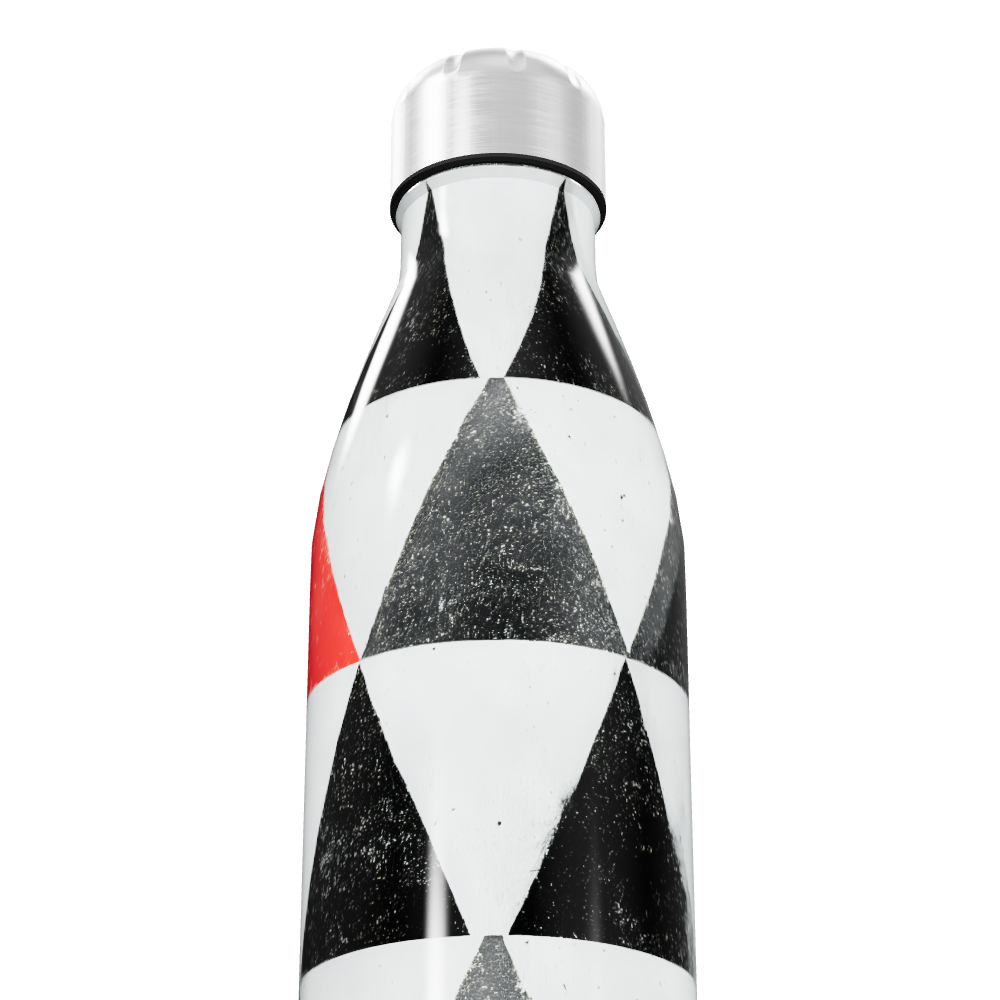 Garrafa Inox - Geométrica preta e branca