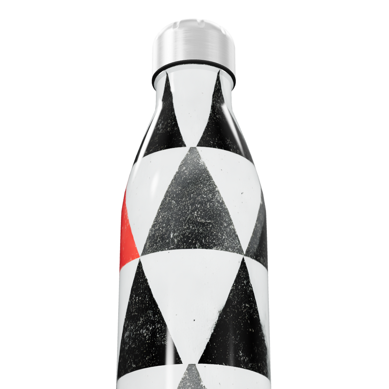 Garrafa Inox - Geométrica preta e branca