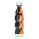 Garrafa Inox Estampada Triângulos Preto Laranja