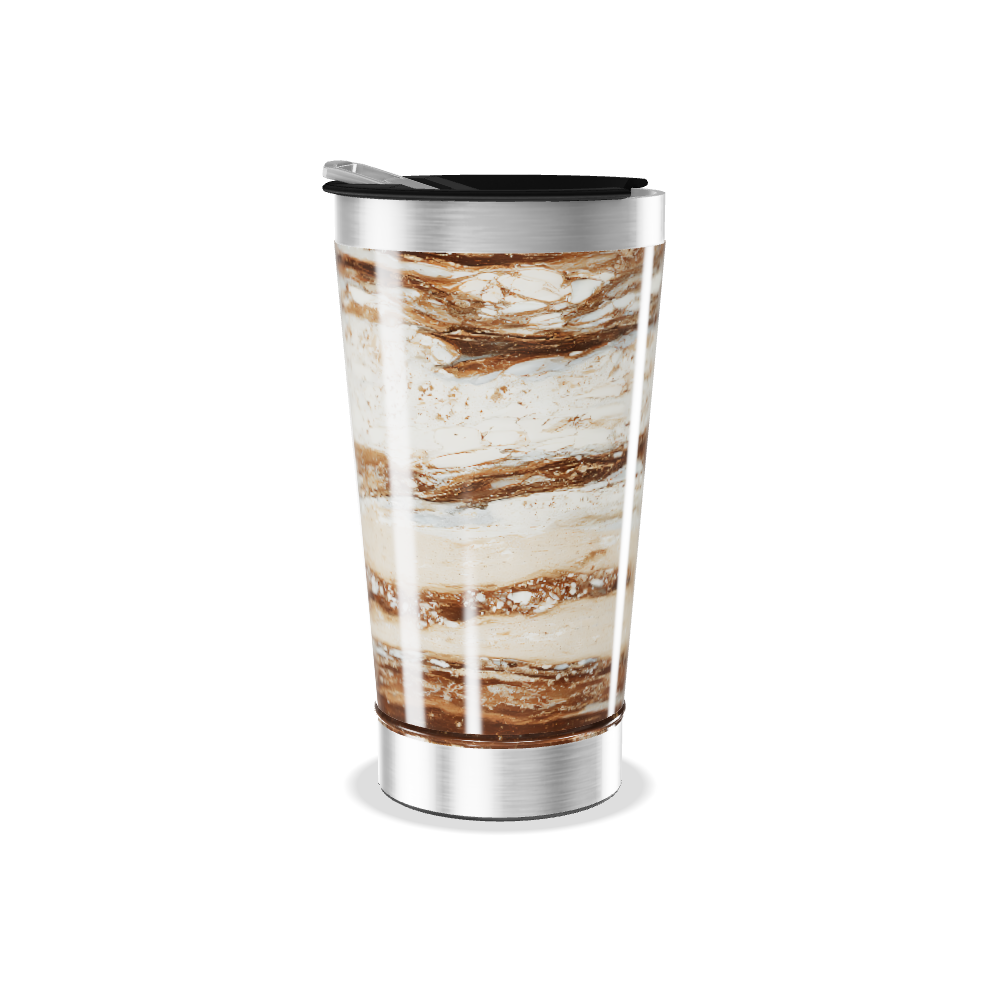 Copo Térmico - Mármore Bege Aço Inox