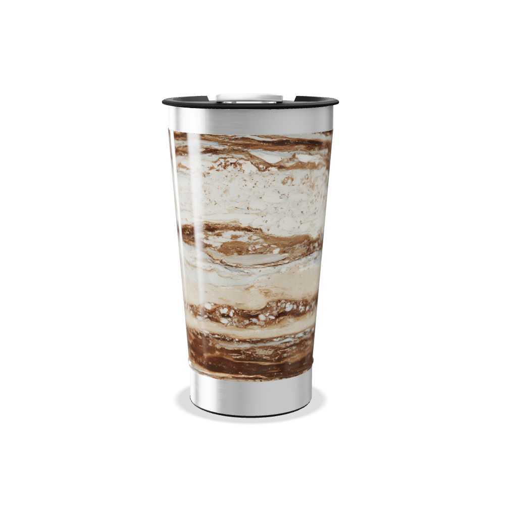 Copo Térmico - Mármore Bege Aço Inox