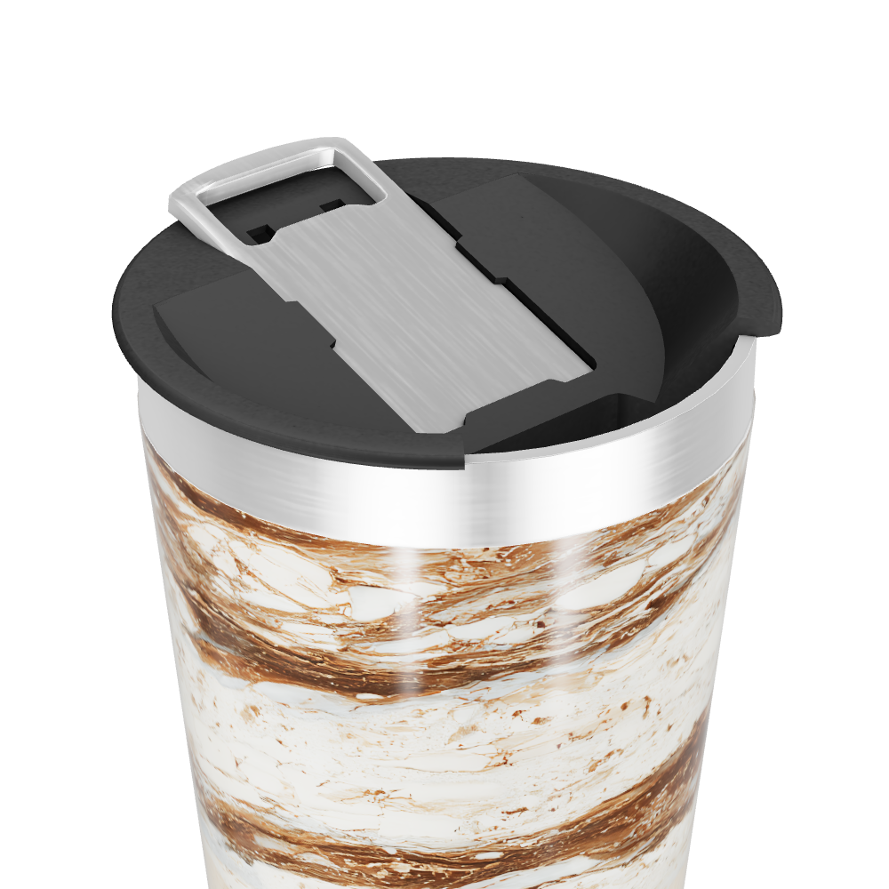 Copo Térmico - Mármore Bege Aço Inox