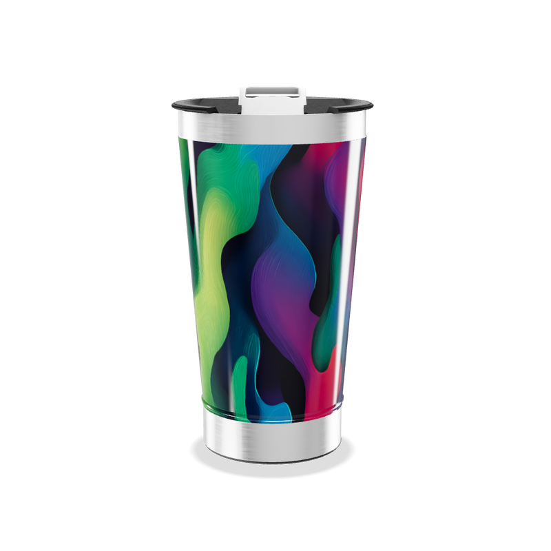 Copo Térmico - Colorido com Arte Abstrata