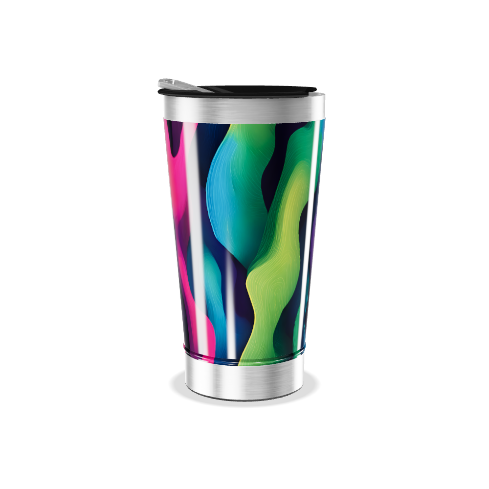 Copo Térmico - Colorido com Arte Abstrata