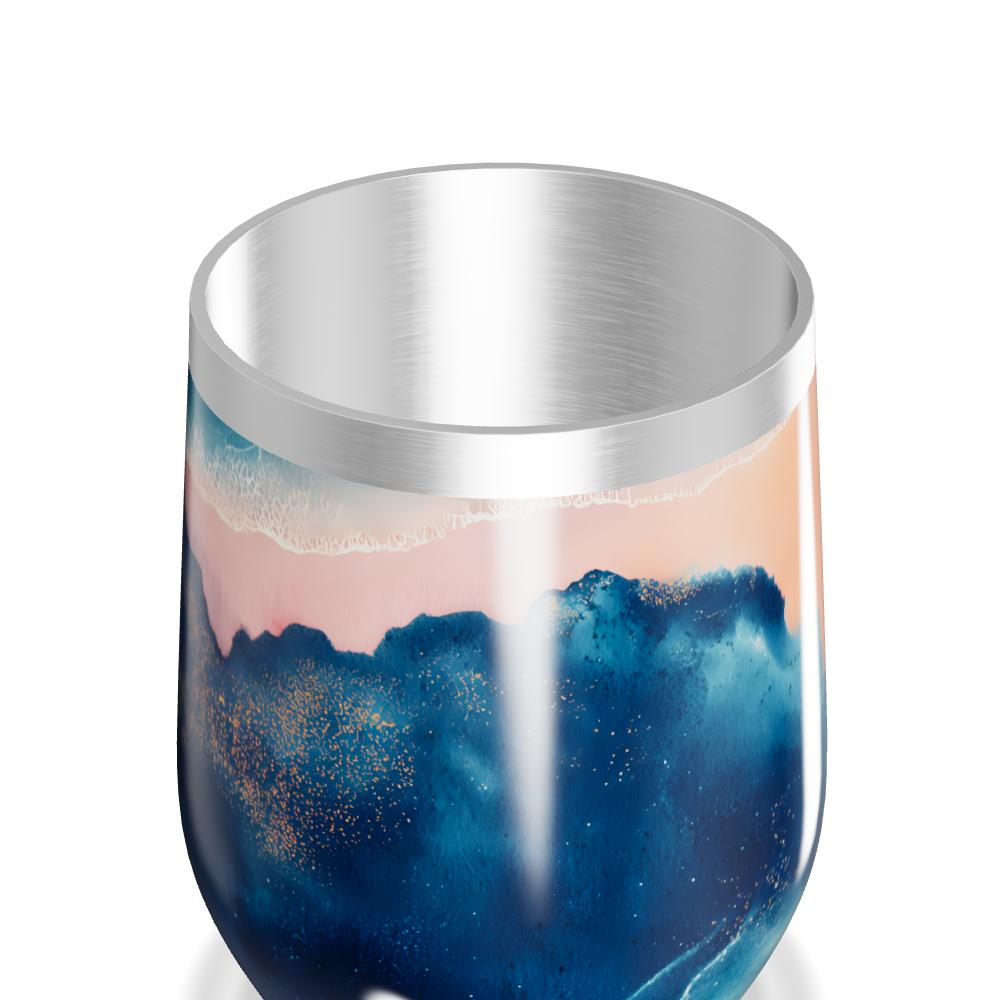 Copo Térmico Slim - Azul e Laranja Abstrato