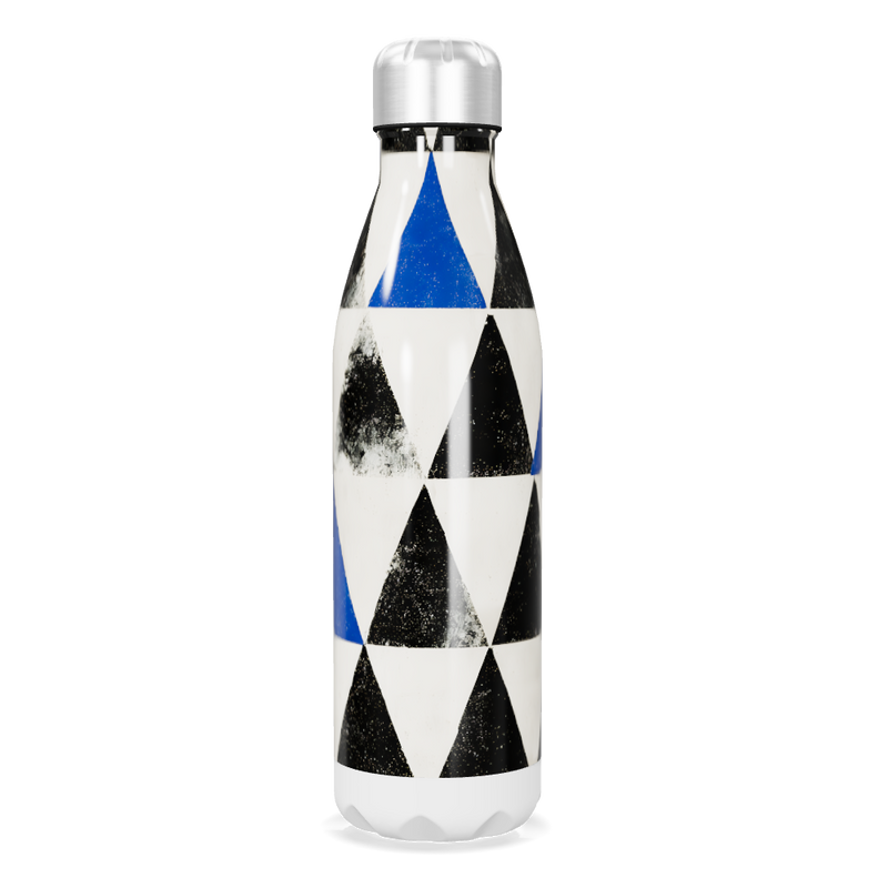 Garrafa Inox - Estampada Geométrica Azul e Preta