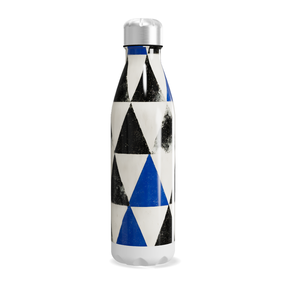 Garrafa Inox - Estampada Geométrica Azul e Preta