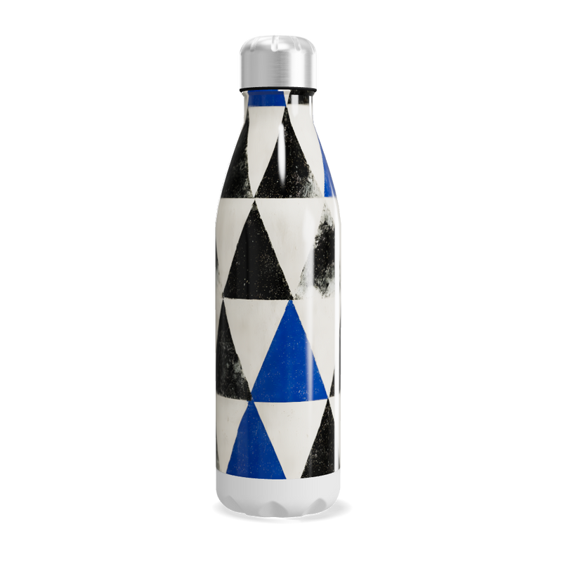 Garrafa Inox - Estampada Geométrica Azul e Preta