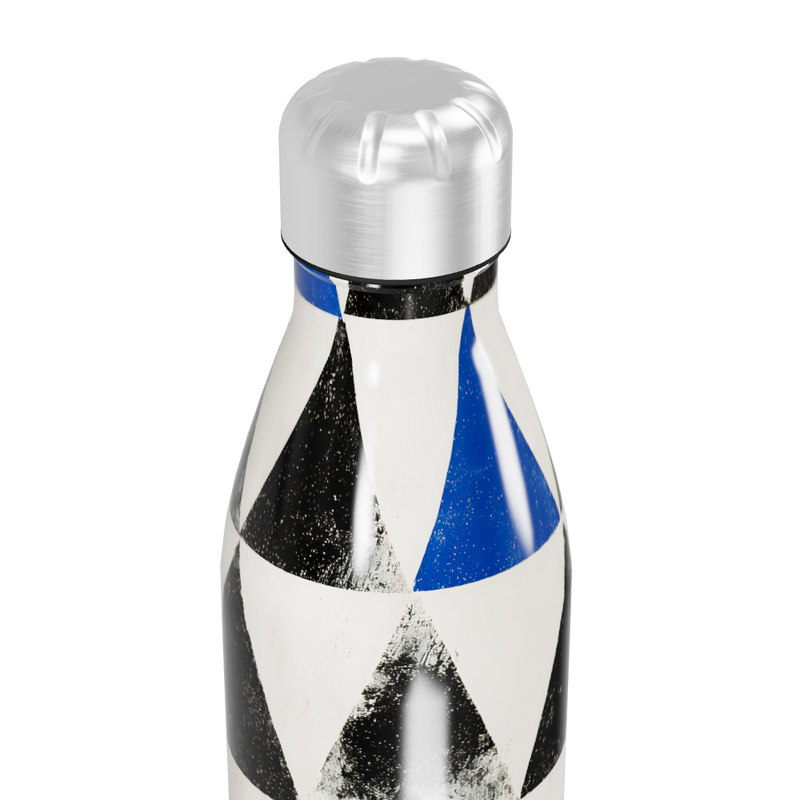 Garrafa Inox - Estampada Geométrica Azul e Preta
