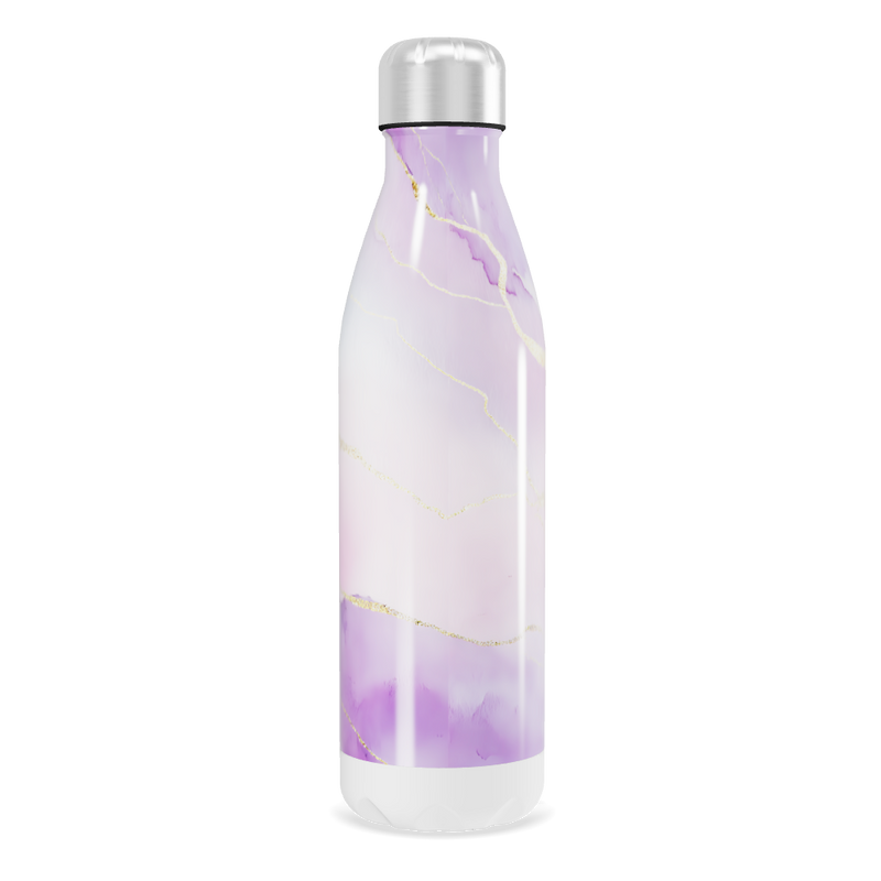 Garrafa Inox - Roxa com Detalhes Dourados