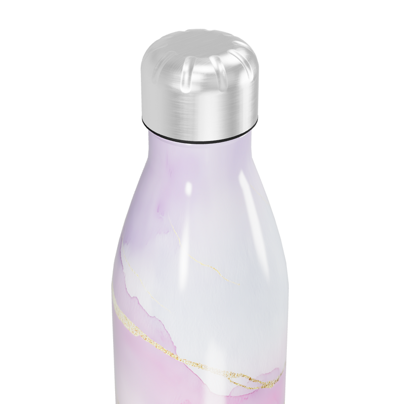 Garrafa Inox - Roxa com Detalhes Dourados