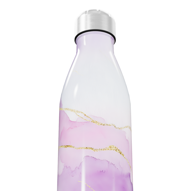 Garrafa Inox - Roxa com Detalhes Dourados