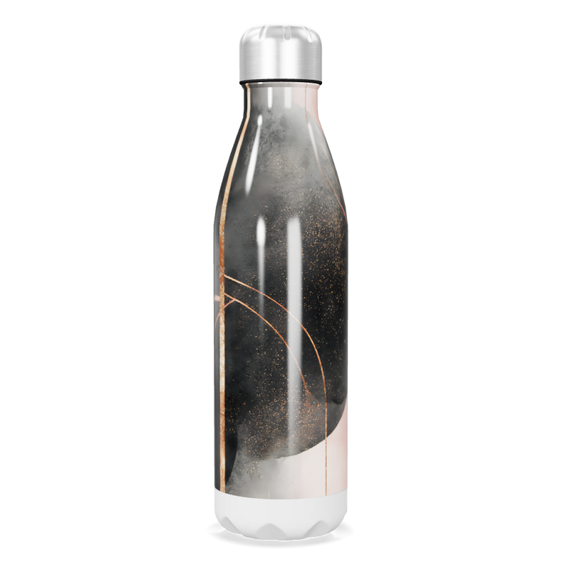 Garrafa Inox - Estampa Abstrata Preta