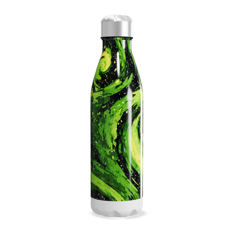 Garrafa Inox Verde Estampa Espiral