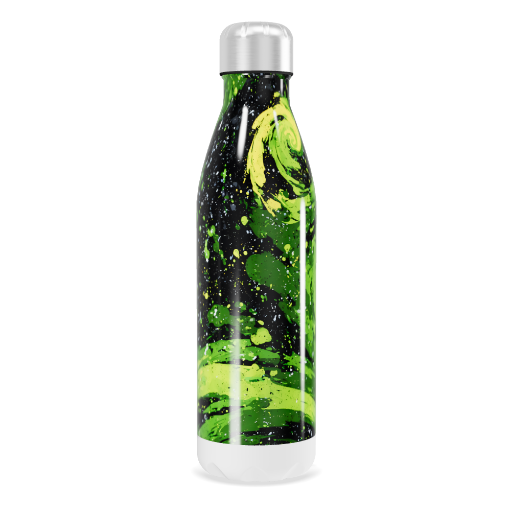 Garrafa Inox Verde Estampa Espiral