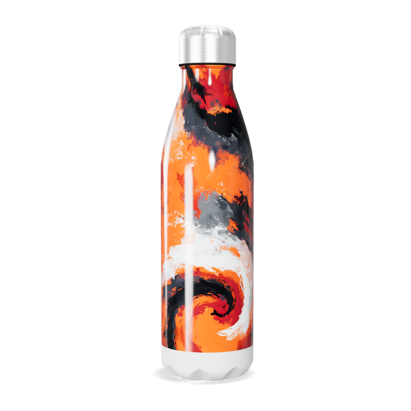 Garrafa Inox - Estampa Abstrata Laranja