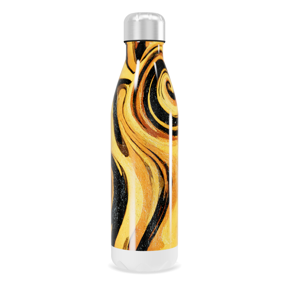 Garrafa Inox - Estampa Abstrata Amarela
