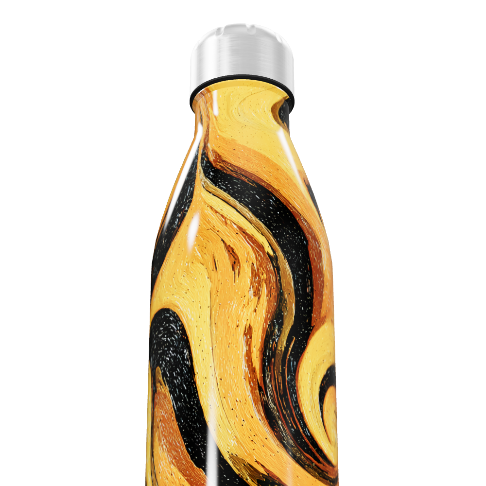 Garrafa Inox - Estampa Abstrata Amarela