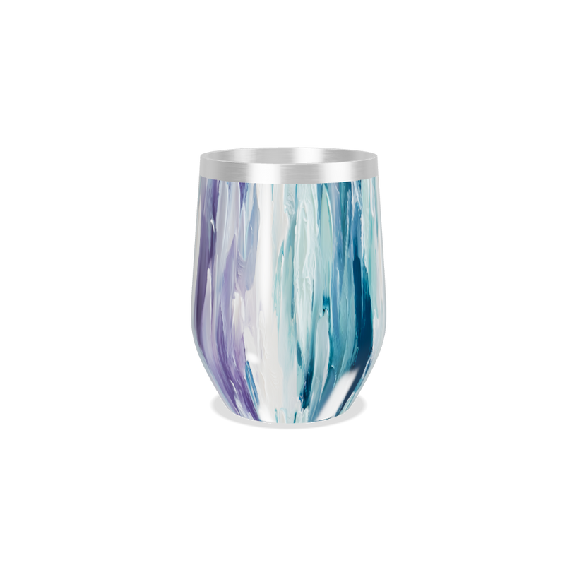 Copo Térmico Slim - Pintura Azul Aquarela