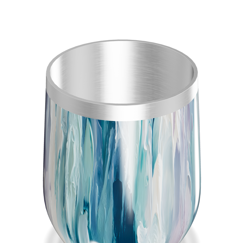 Copo Térmico Slim - Pintura Azul Aquarela