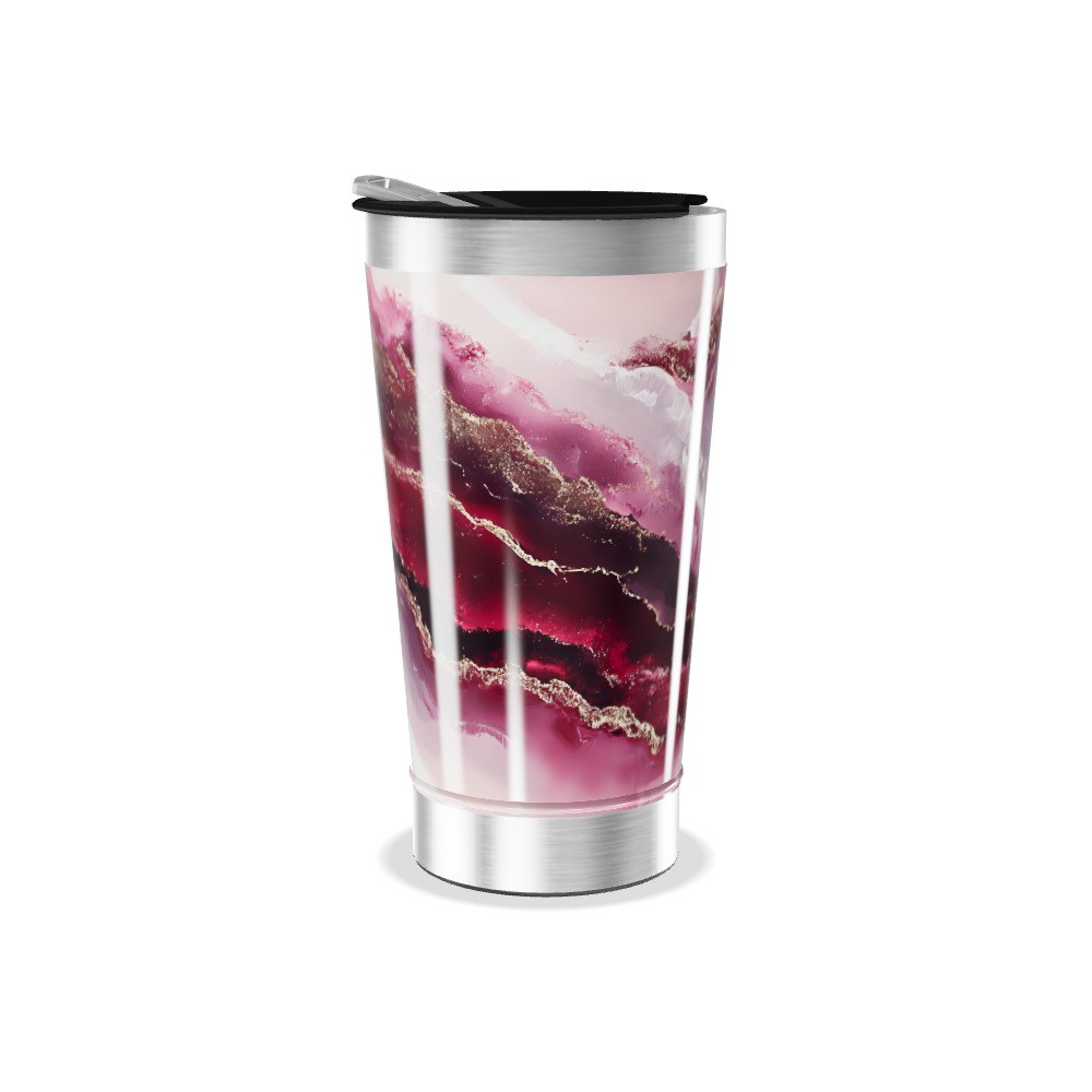 Copo Térmico - Mármore Rosa Elegante